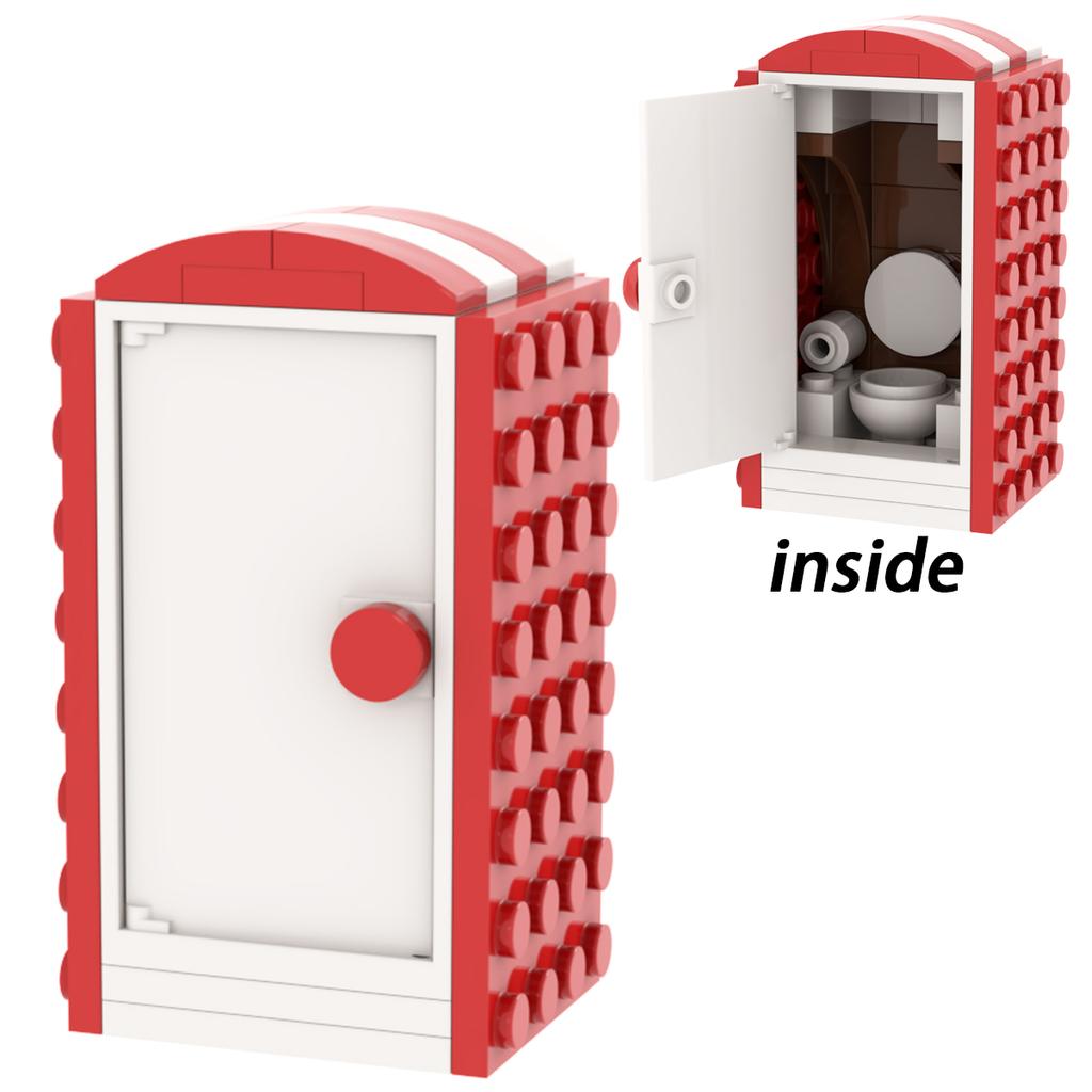 Tragbare Toilette Loo City MOC Szenen Dunny Klassische Straße Porta-Potty Dekoration WC Bausteine Bildung Kinder Spielzeug