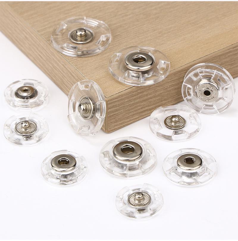 Transparent Plastic Snap Fastener: Mother-Child Invisible Button for Sweater, Coat, Windbreaker Anti-Exposure