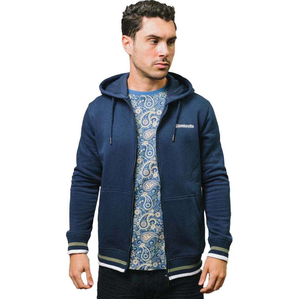 LAMBRETTA Męska bluza z kapturem na zamek AW24