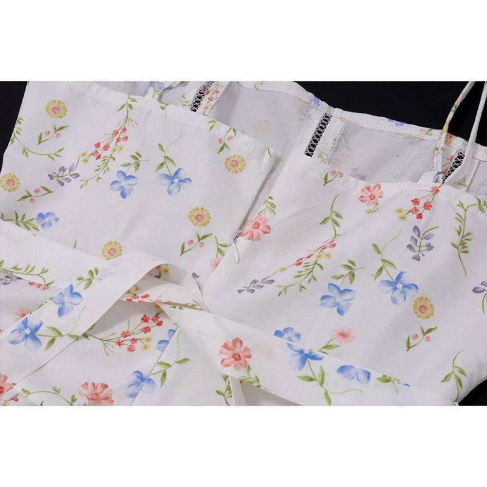 Elegantní Slim Plisované Tištěné Maxi Šaty bez Rukávů Estetické Šaty Mimo Rameno se Špagetovými Ramínky Dámské Párty Vestidos