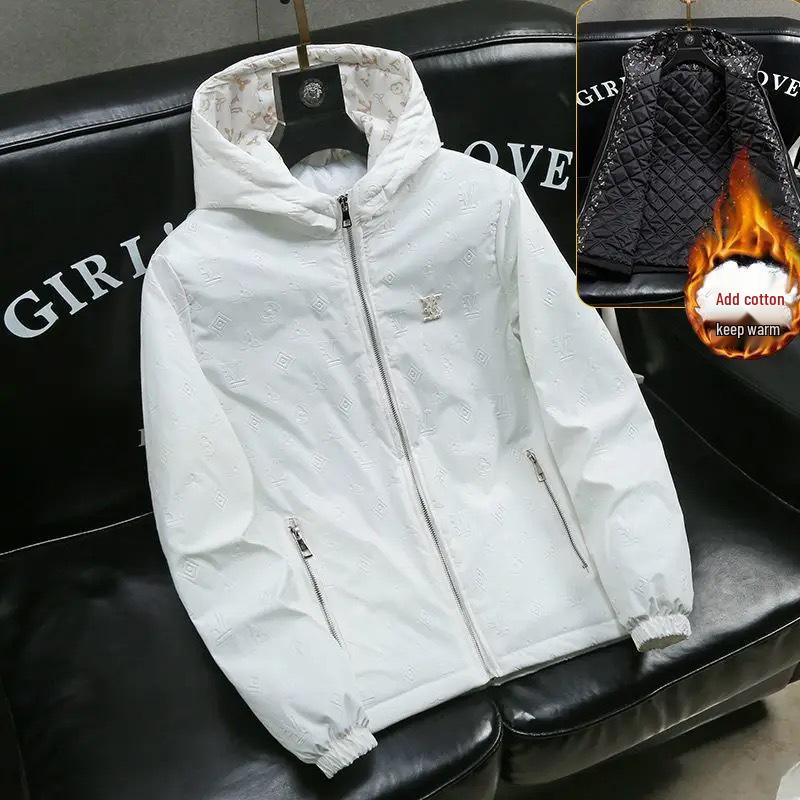 Europejska Modna Męska Kurtka Jacquard w Kratę ze Stójką - Koreański Styl Wiosenno-Jesienny Casualowy Top