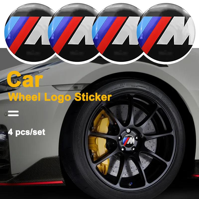 Car Sticker High Quality 56mm 60mm Polished Wheel Center Stickers Strong Adhesive No Residue Hub Caps Badge Decals For BMW M