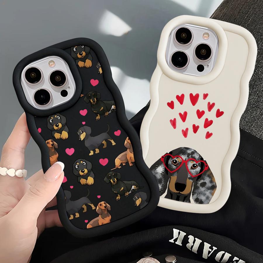 Case for iPhone 11 13 14 8 16 Pro Max 15 Plus 17 Air XR 12 Soft Phone Cover Interesting Dachshunds
