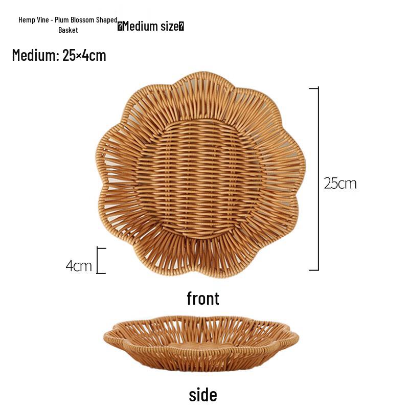 Bamboo Imitation Rattan Woven Snack & Fruit Basket