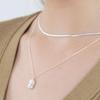 NUOY (925 Silver) Simple Silver Snake Necklace