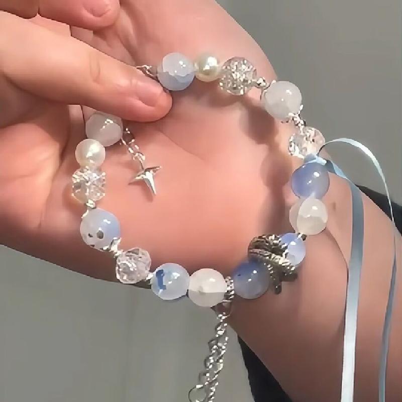 Chinese Style Nezha Aobing Derivative Beaded Bracelet Anime Couple Bracelets Simple Retro Stretch Bracelet Jewelry Gifts