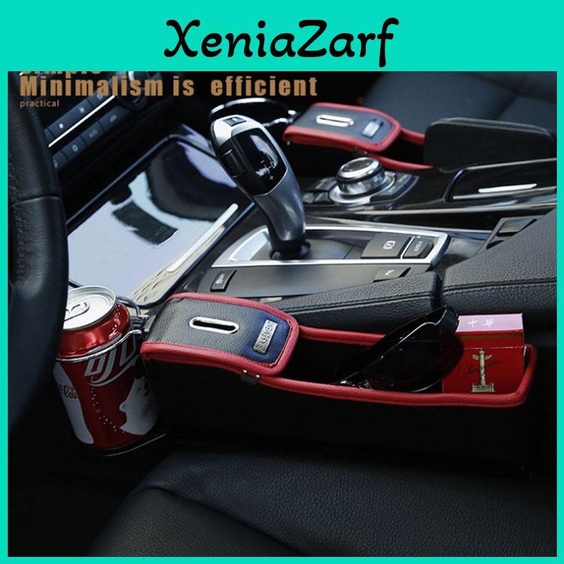Durable Pu Leather Car Seat Storage Box Stylish Coin Collector For Everyday Use