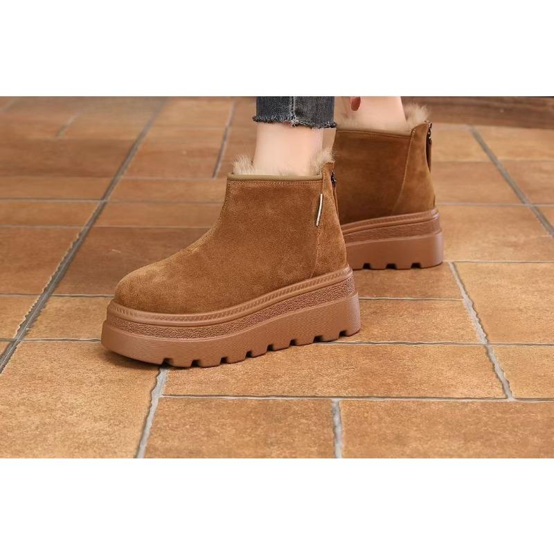 New Retro-style Thick-soled Boots with Padding, Short Boots with Anti-slip Function, Women's Shoes