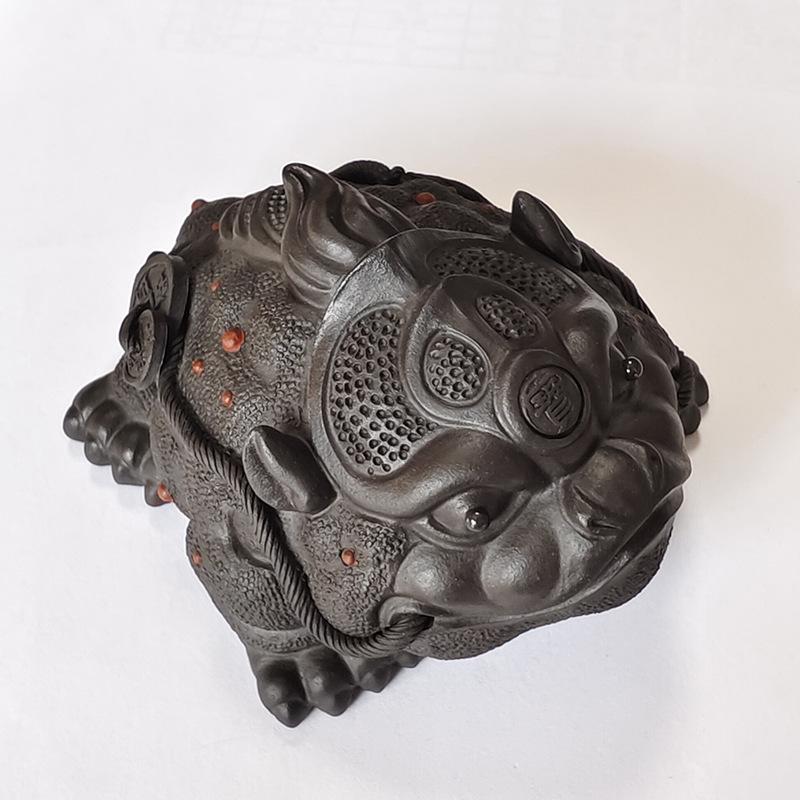 

Boutique Yixing Zisha Gold Toad Auspicious Tea Pet Ornaments Handmade Sculpture Tea Ceremony Accessories Coffee Table Crafts