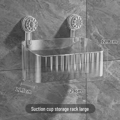JINGRUIXIANG Wall-Mounted Suction Cup Bathroom Organizer
