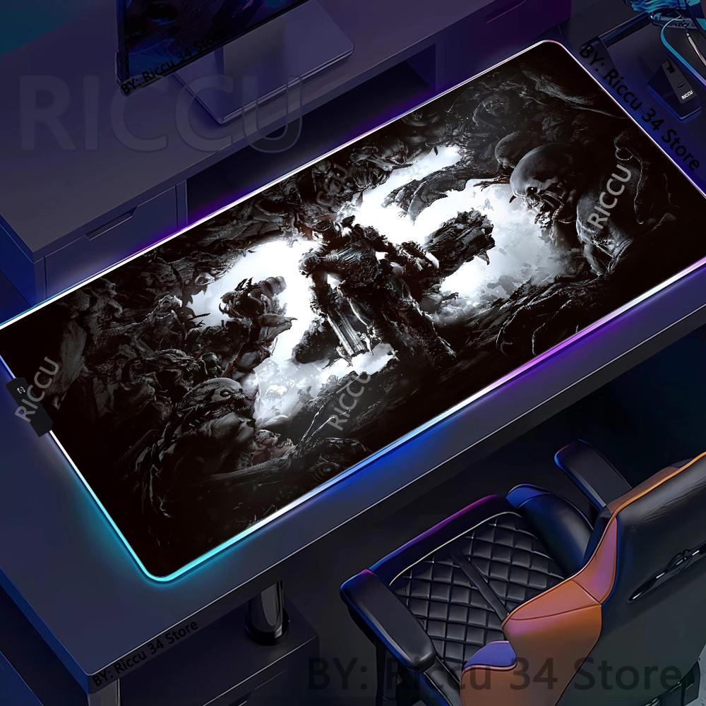 Spiel D-DOOM E-Eternal Mauspads RGB Leuchtend Große Tischunterlage Verschlüsselt Anti-Rutsch Super Großes Gaming-Mauspad Erweiterte Spielmatte