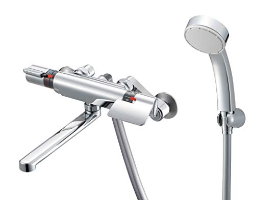 [Amazon.co.jp Exclusive] SANEI Thermostatic Shower Mixer, Plated, Insulated, Bathroom Faucet, 1.6m Hose Length, 190mm Pipe Length, Silver, Made in Jap