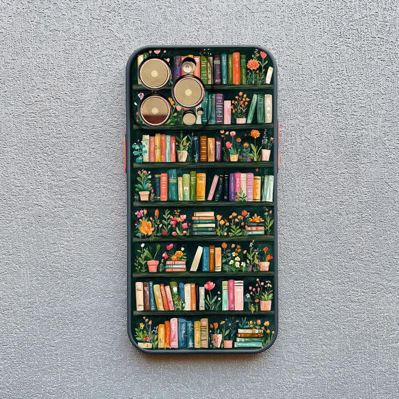 Phone Case for iPhone 17 14 Pro Max 13 12 11 Pro Max Mini 16 15 Pro Max 14 Plus XR XS X Cover Shell Bookshelf Small Flower Pot