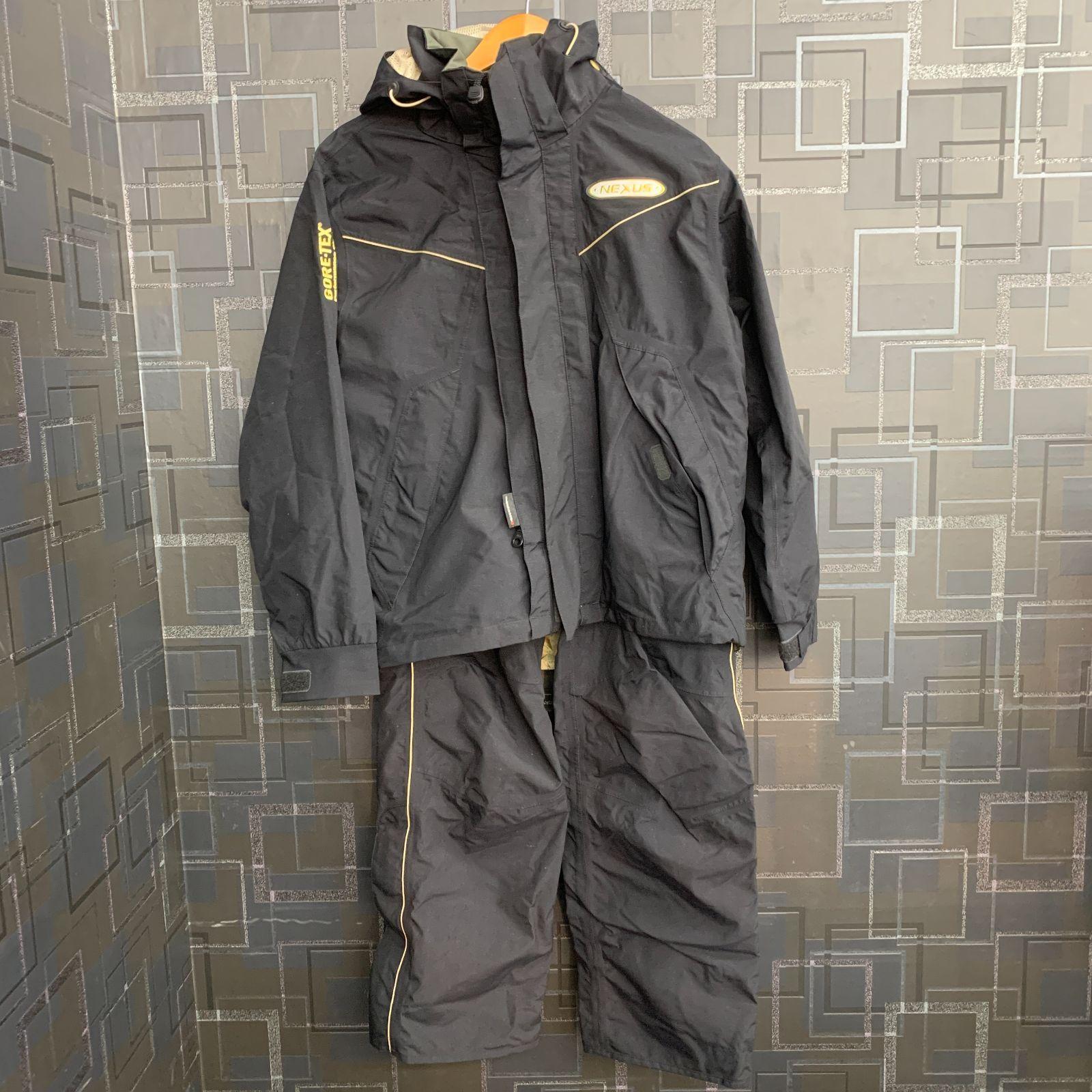 Used SHIMANO NEXUS GORE-TEX Combination Rain Suit Top and Bottom Set Black M Size SHIMANO NEXUS RA-118K Fishing
