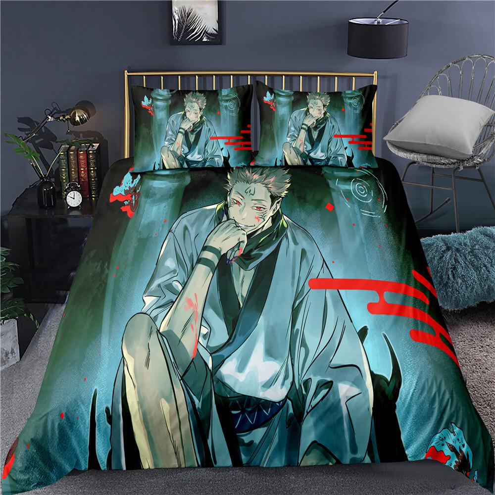 2/3 Pieces Jujutsu Kaisen Bedding Set Japan Anime Duvet Cover Home Custom Luxury Bed Quilt Cover Single Queen Bed Cover Set