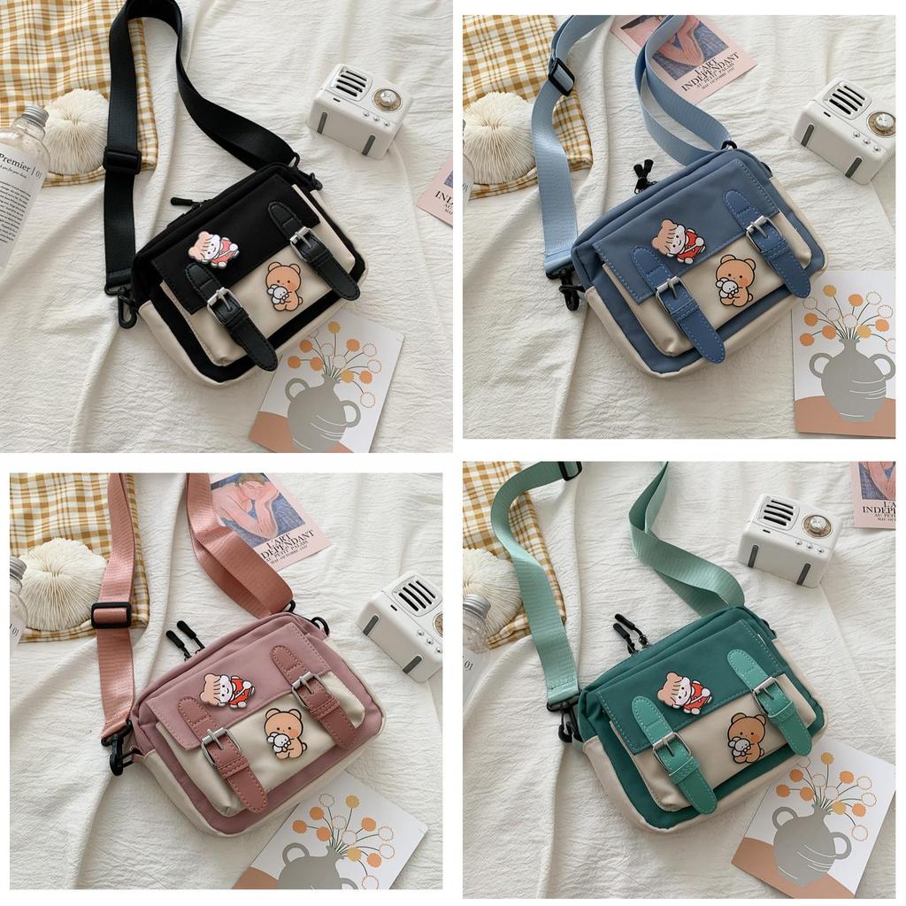 Nylon Fashion Female Crossbody Bag With Zipper Pockets For Daily Casual Use
