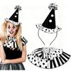 Set 2 Pezzi Fascia Testa da Clown Leggera Papillon Mantello Collare Finto Mantello Set Costume per Giochi di Ruolo Oggetti di Scena per Giochi di Ruolo