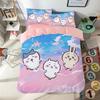 Cartoon Chiikawas Cute Themed Bedding Set Colorful Print Polyester Student Dormitory Bed Sheet Quilt Cover Kid Gift Home Textile