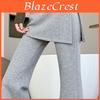 Womens Relaxed Fit Straight Leg Pants With Spliced Pattern For Casual Wear