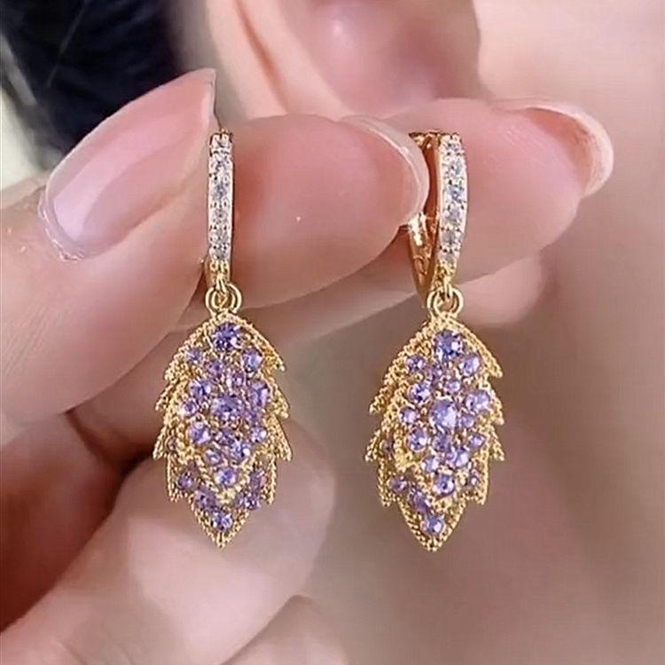 2024 Neuer Modetrend Einzigartiges Design Elegante Zarte Leichter Luxus Perlenblatt Quaste Ohrringe Damen Zirkon Party Premium Geschenke