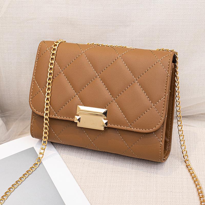 Fashion embroidered rhombus single shoulder crossbody square bag new niche texture large capacity versatile women's bag