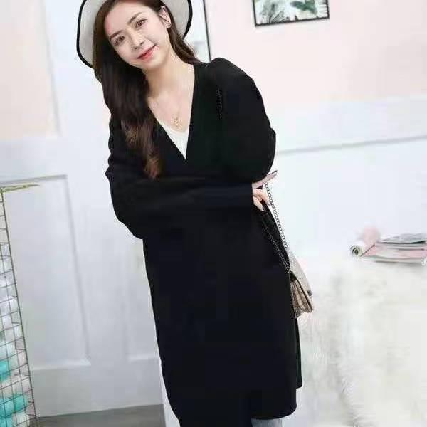 Women's Solid Color Knitted Cardigan Sweater Shawl - Autumn/Winter 2021