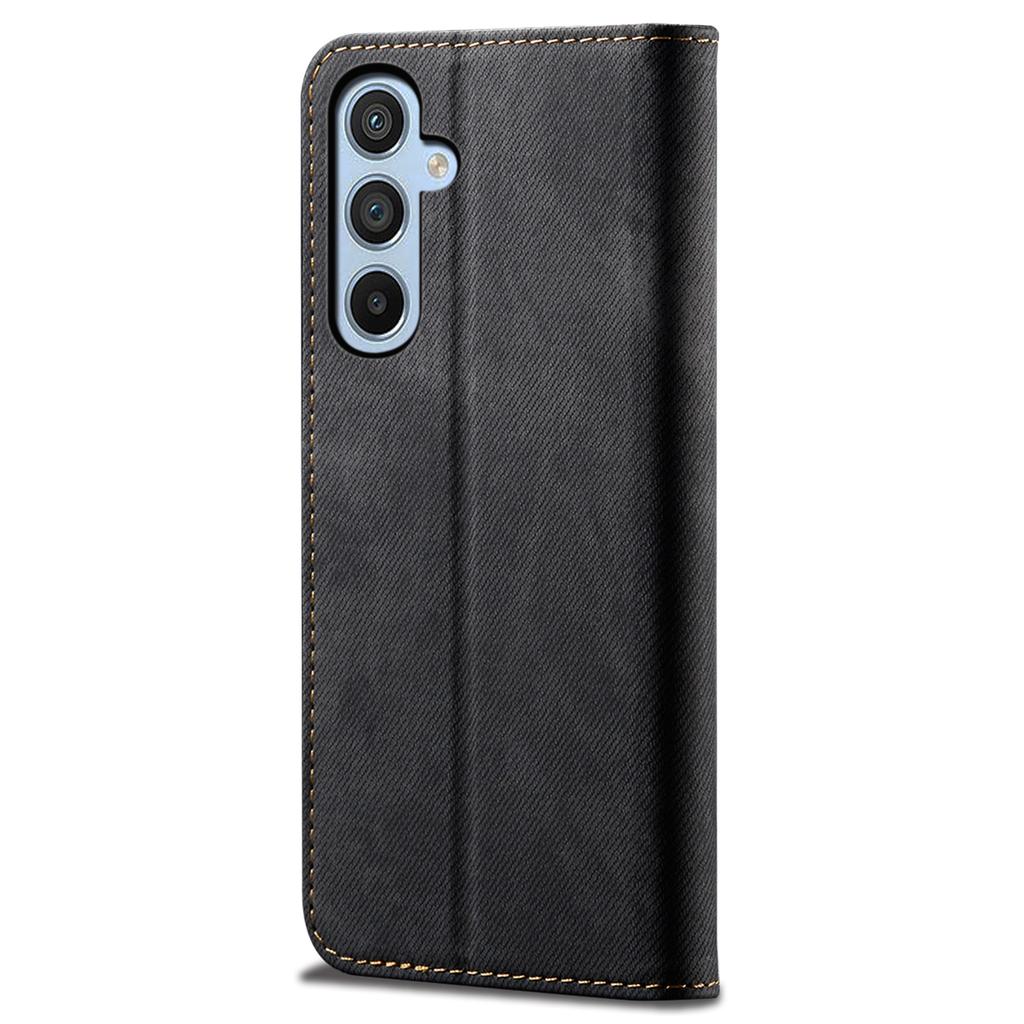 Pentru Samsung Galaxy S25+ Husă Textură Pânză Jeans Anti-Zgârieturi Piele Suport Husă Telefon