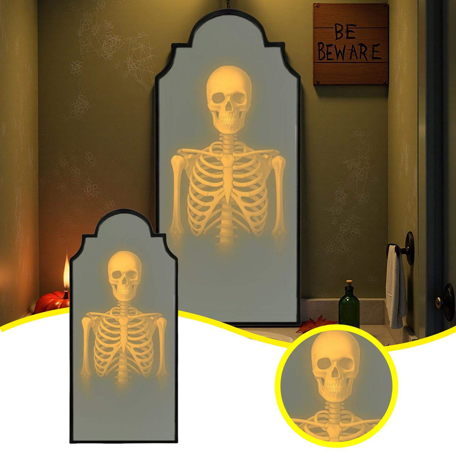 

Halloween Novelty Mirror With Creepy Eyes, Ologram Mirror LED Lit, Spooky Haunted House Apparition For Indoor/Outdoor 30cm One Size