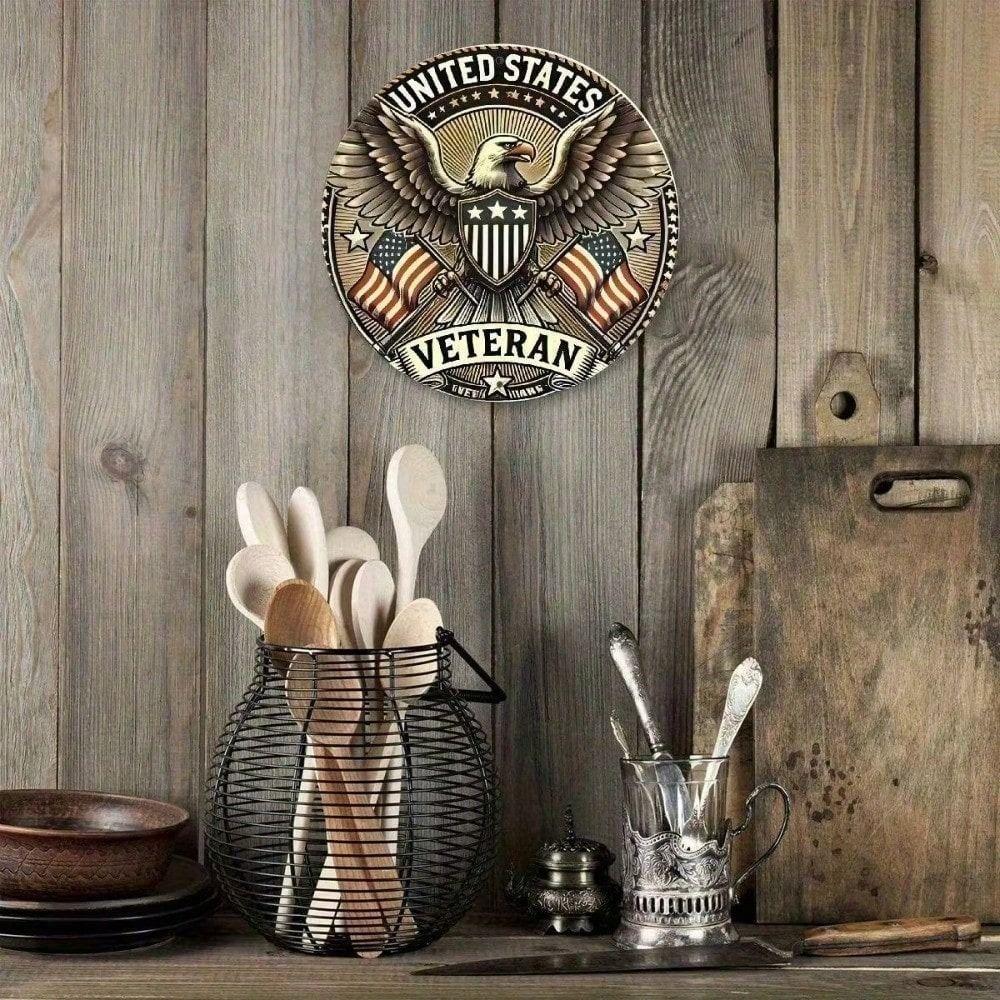 Metal Wall Poster Patriotic Retro Sign Eagle Gift for Garage