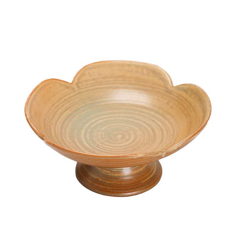 ZISIZ Chinese Ceramic Fruit & Snack Pedestal Plate