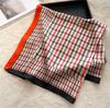 Foreign Silk Scarf Thousand Birds Plaid Scarf Small Square Scarf 71cm Thin Sunscreen Yarn Shawl Live Stream