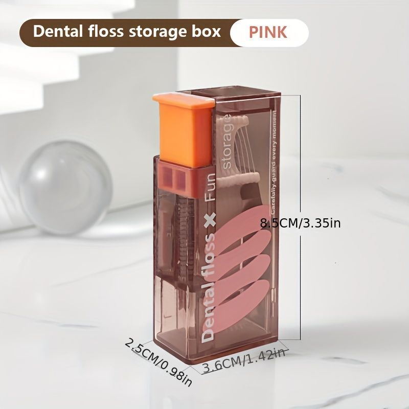 Dental Floss Box Home Automatically Pops Out Portable Storage Box with A Press-type Portable Disposable Floss Stick Storage Tool