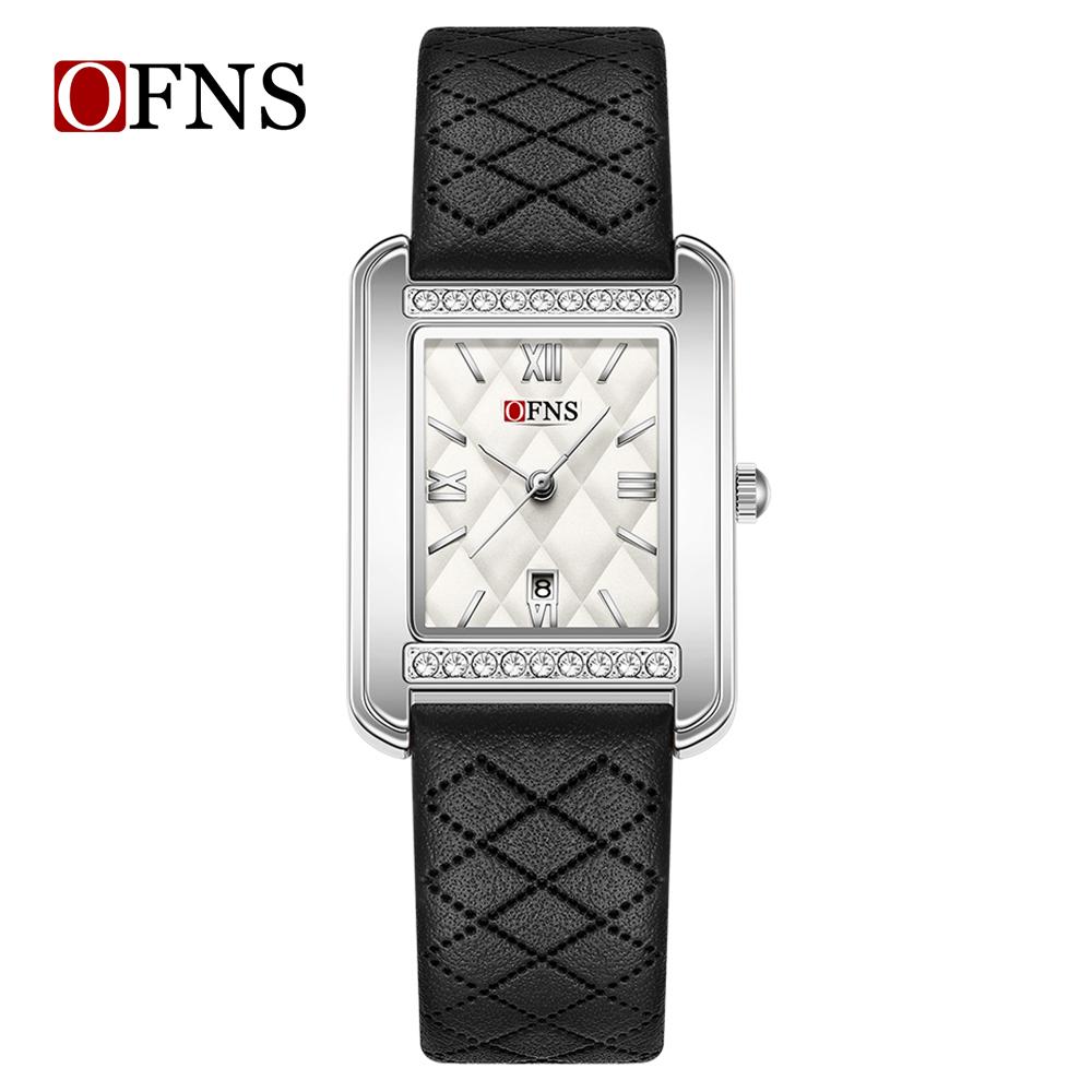 Women's Quartz Watch with Diamond Pattern Dial Stainless Steel Strap Waterproof Calendar Women Watch