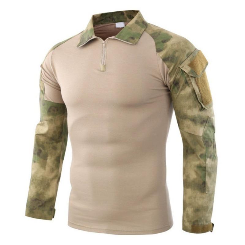 Outdoor Black Tactical Frog Suit for Male Military Fans Slim Quick-drying Long-sleeved Top as Training Uniform