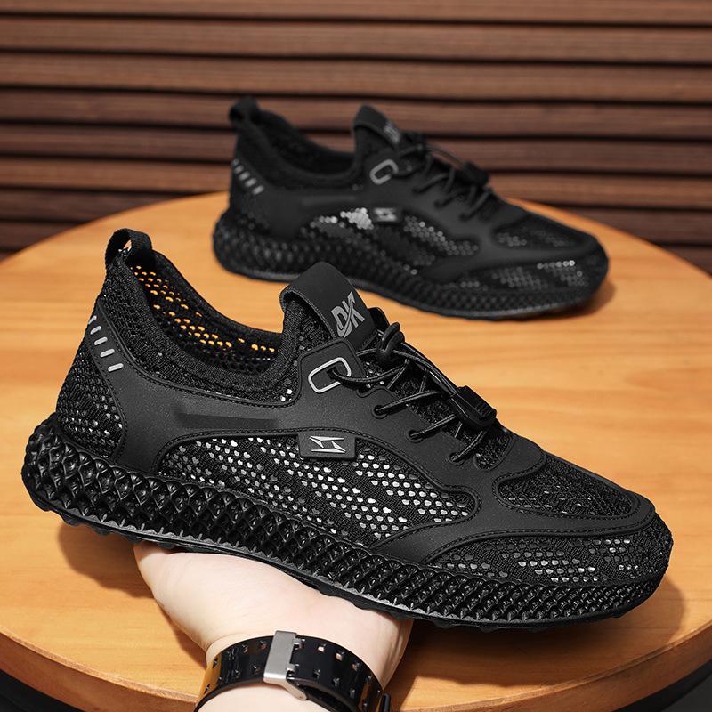 Spring and summer new traceable stream mesh outdoor breathable casual running sports flying woven shoes