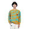Li Ning Badfive Woven Long Sleeve Crew Neck Loose Checkered Sweater Men Sweater Zest-Orange Bachelor-Blue AMBS149-2