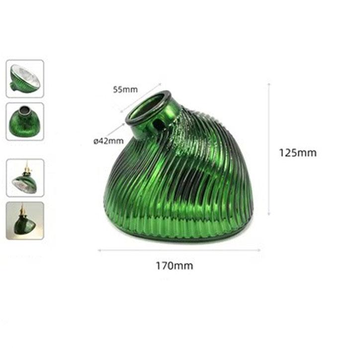 Decor 55mm 42mm Opening Green Glass Lamp Shade Replacement with Reverse or Flat Hole Fitter for Floor Light Table Lamp Cover