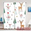 2pcs,Curtains Cute Reindeer Snowman Christmas Chic Light Filtering Curtains Versatile Polyester Fabric Curtains Outdoor