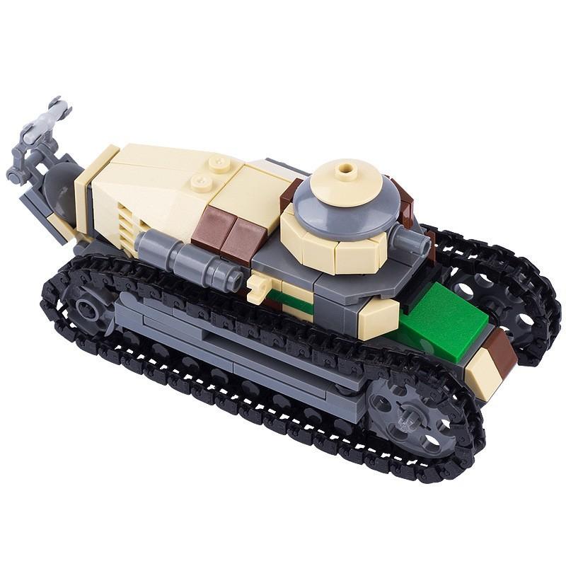 Militär Französisch Renault Leichter Ingenieurpanzer Minifiguren Aufkleber Artilleriefahrzeuge Kleine Partikel Bausteinspielzeug