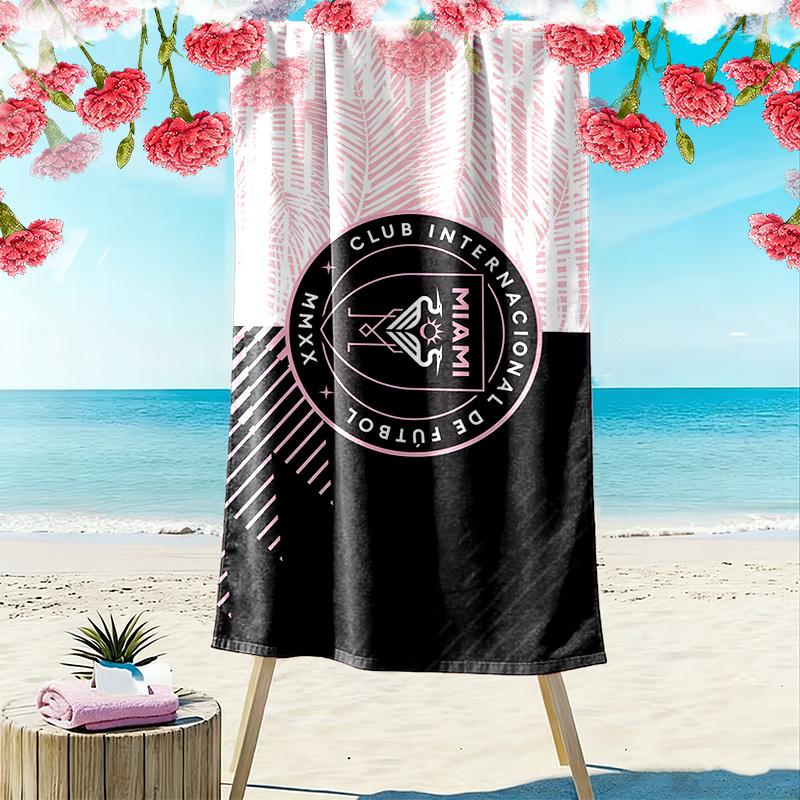 Inter Miami CF Print Strandlaken, Groot Zacht Sneldrogend Handdoek voor Strand Camping Zwemmen