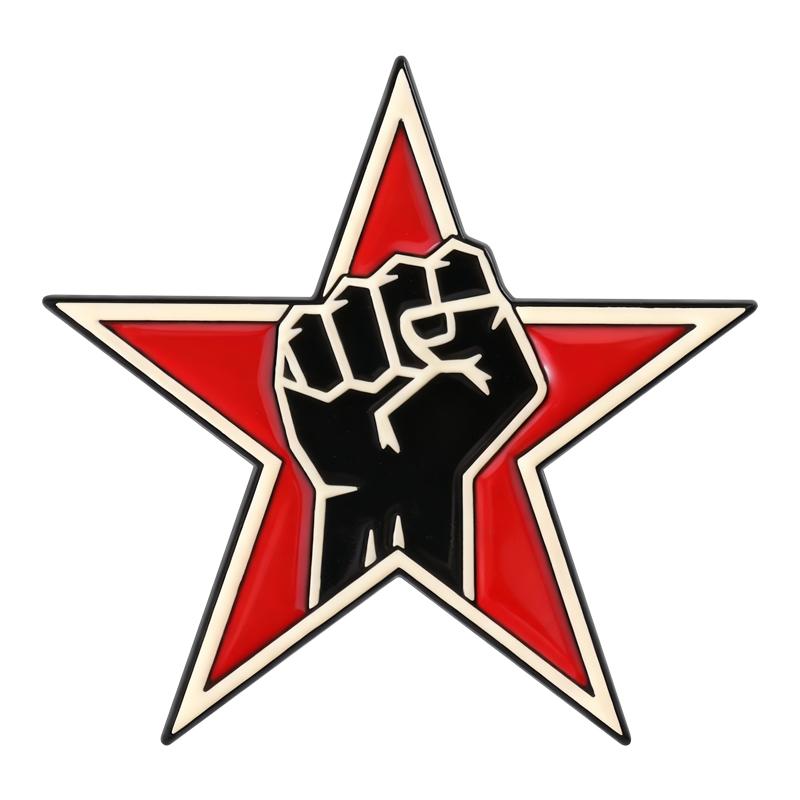 

Red Star Fist Enamel Pins Rock Band Brooches Lapel Badges 90 S Anti-war Music Jewelry Gift for Fans Friends