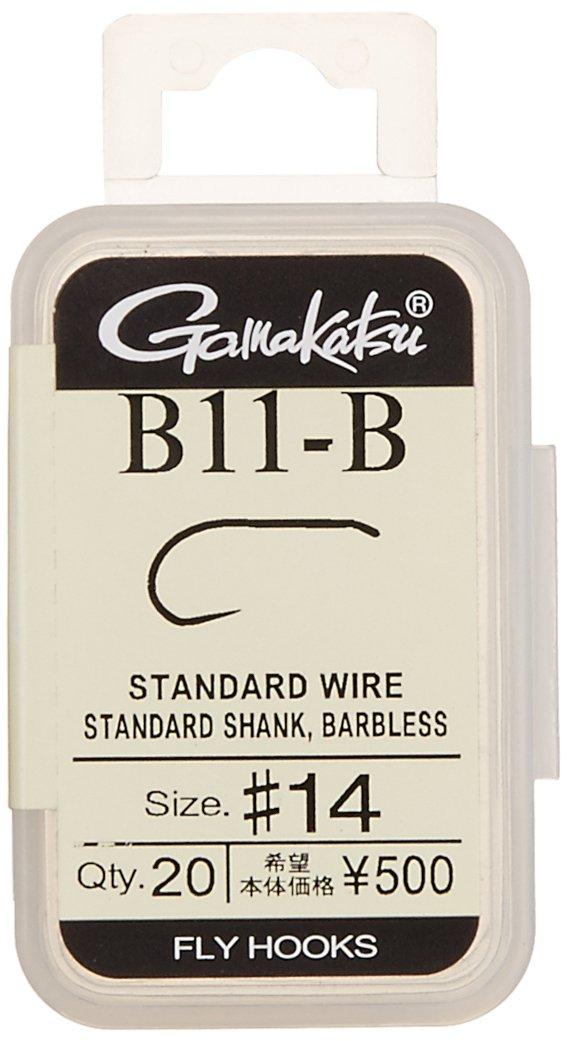 Gamakatsu Fly Hook B11-B No. 14 20 Pieces Flat Black Medium