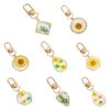 Heart Dried Flower Keychain KeyRing For Friend Gift Round Water Drop Daisy Pendant Key-Accessory Bag Luggage Pendant