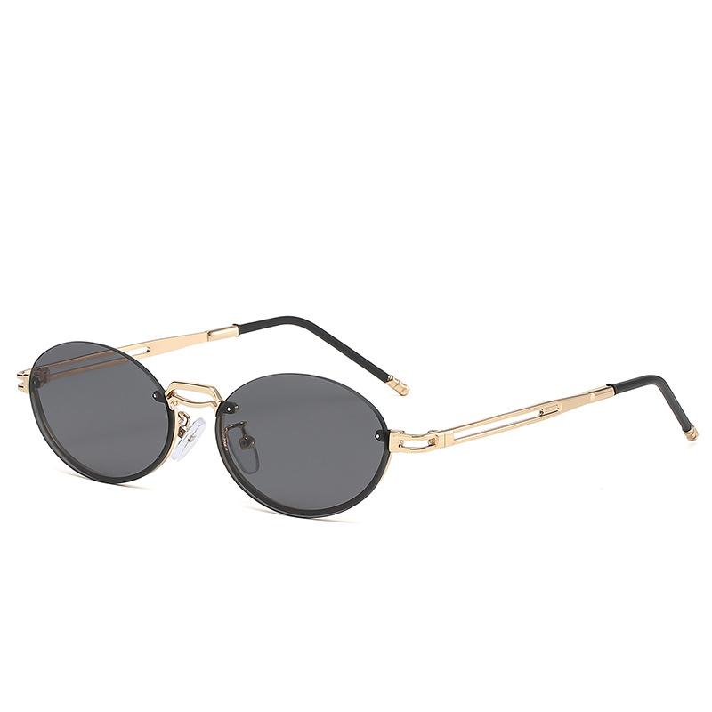 2024 New Retro Small Oval Frame Sunglasses Men Personalized Trend Metal Sunglasses Women PC Sunglasses Wholesale Fashion Sunglasses