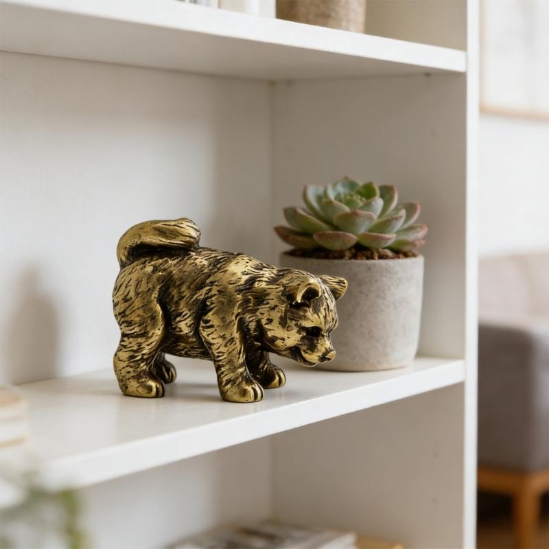 Chinese Rural Dog Miniature Sculpture Chinese Zodiacs Animal Figurine Collectible Ornament For Living Room Decors Gift