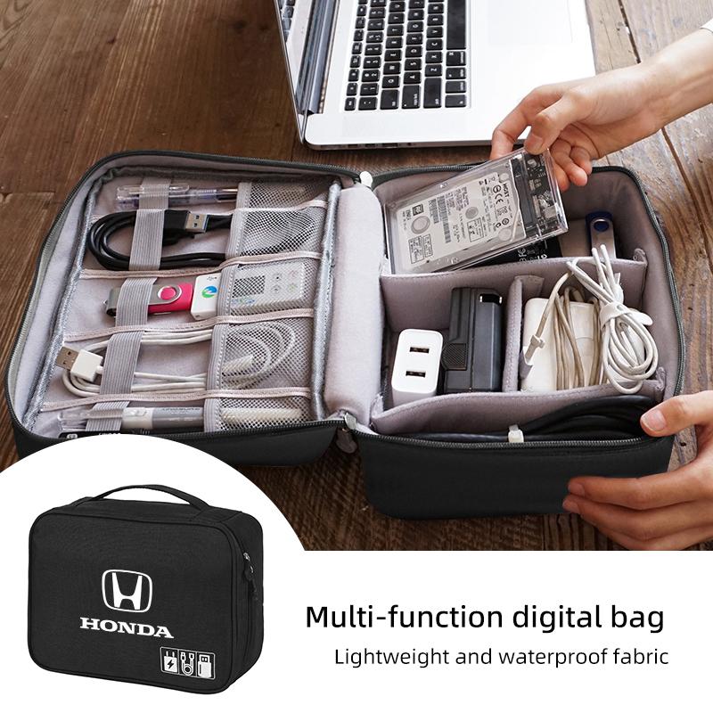 CKBSX1 Car Accessories Digital Storage Bag Data Cable EVA Tools Case For Honda Civic Accord CRV Fit Jazz Transalp CBR cb500x Odyssey