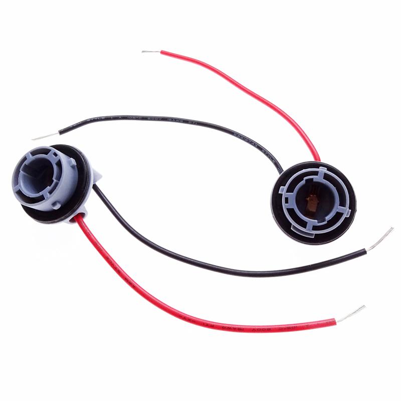 1 par de chicote de fiação de lâmpada de LED para carro, base de lâmpada para soquete de lâmpada 1156, conector adaptador, acessórios de luz de carro ABS