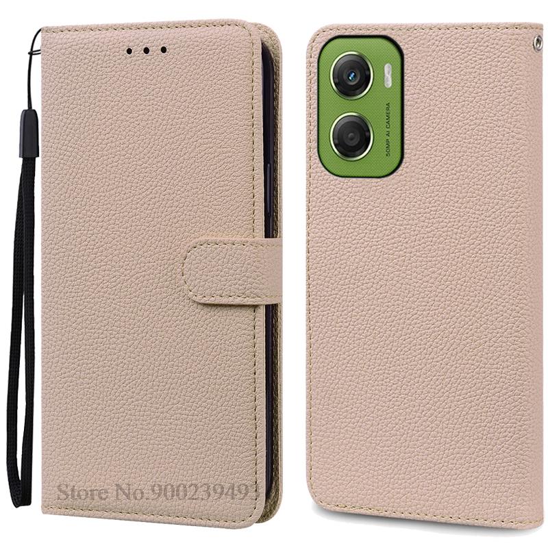 

Чохол-книжка зі шкіри для Motorola G06, чохол-гаманець для Motorola Moto G06, чохол-книжка Capa MotoG06, чохол для мобільного телефону Fundas For Moto G06 бежевий