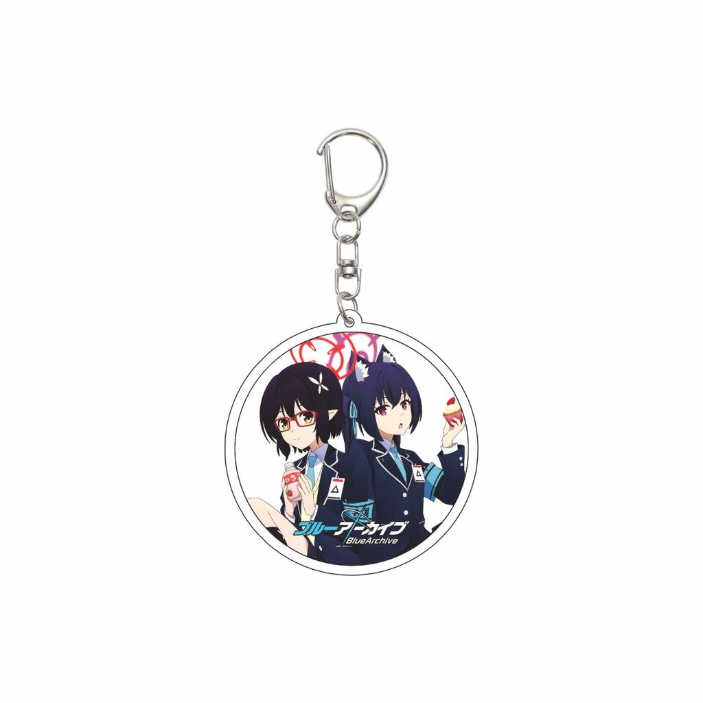 55MM Anime Blue Archive Keychain Asagi Mutsuki/Kurodate Haruna/Himuro Sena Key Chain Acrylic Model Plate Christmas Gifts