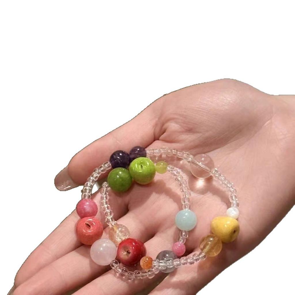[Fruity Colorful] Sweet Color Apple Beaded Bracelet Niche Design Light Luxury Personality Exquisite Versatile Jewelry
